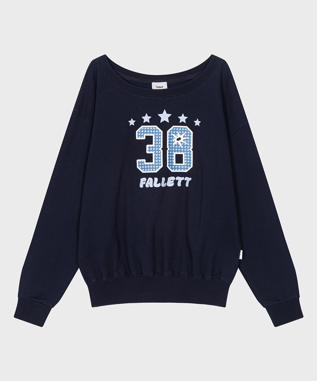 NUMBER LOGO OFF-SHOULDER SWEATSHIRT