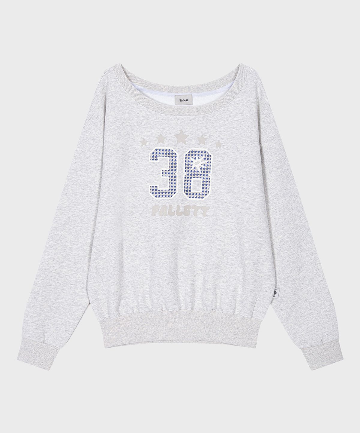 NUMBER LOGO OFF-SHOULDER SWEATSHIRT