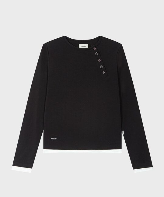POINT BUTTON LONG SLEEVE T-SHIRT