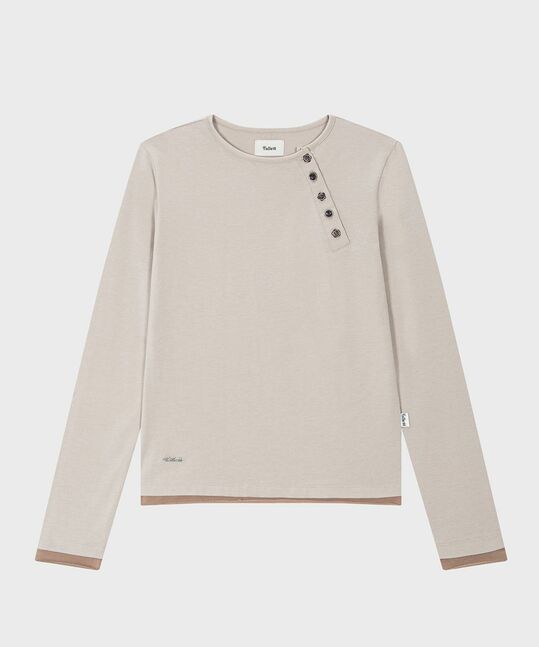 POINT BUTTON LONG SLEEVE T-SHIRT