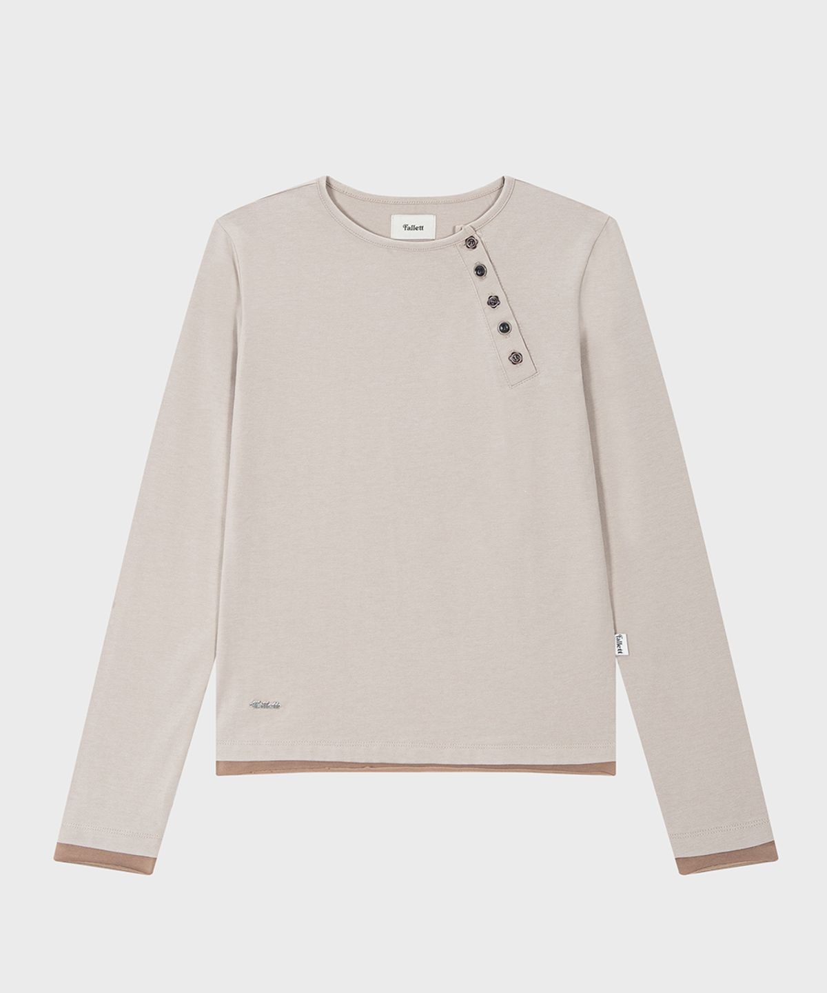 POINT BUTTON LONG SLEEVE T-SHIRT