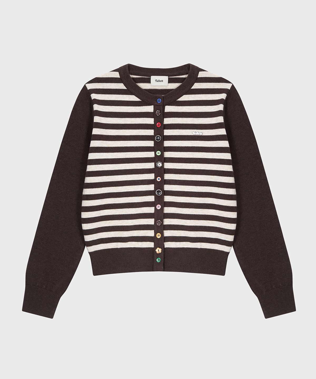 BUTTON DETAIL STRIPED CARDIGAN