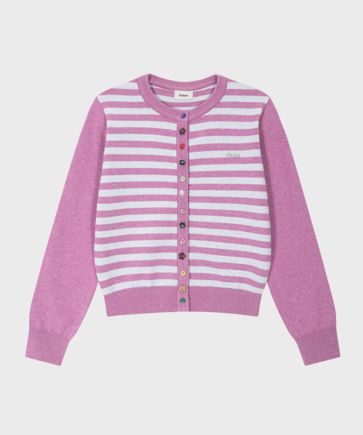 BUTTON DETAIL STRIPED CARDIGAN