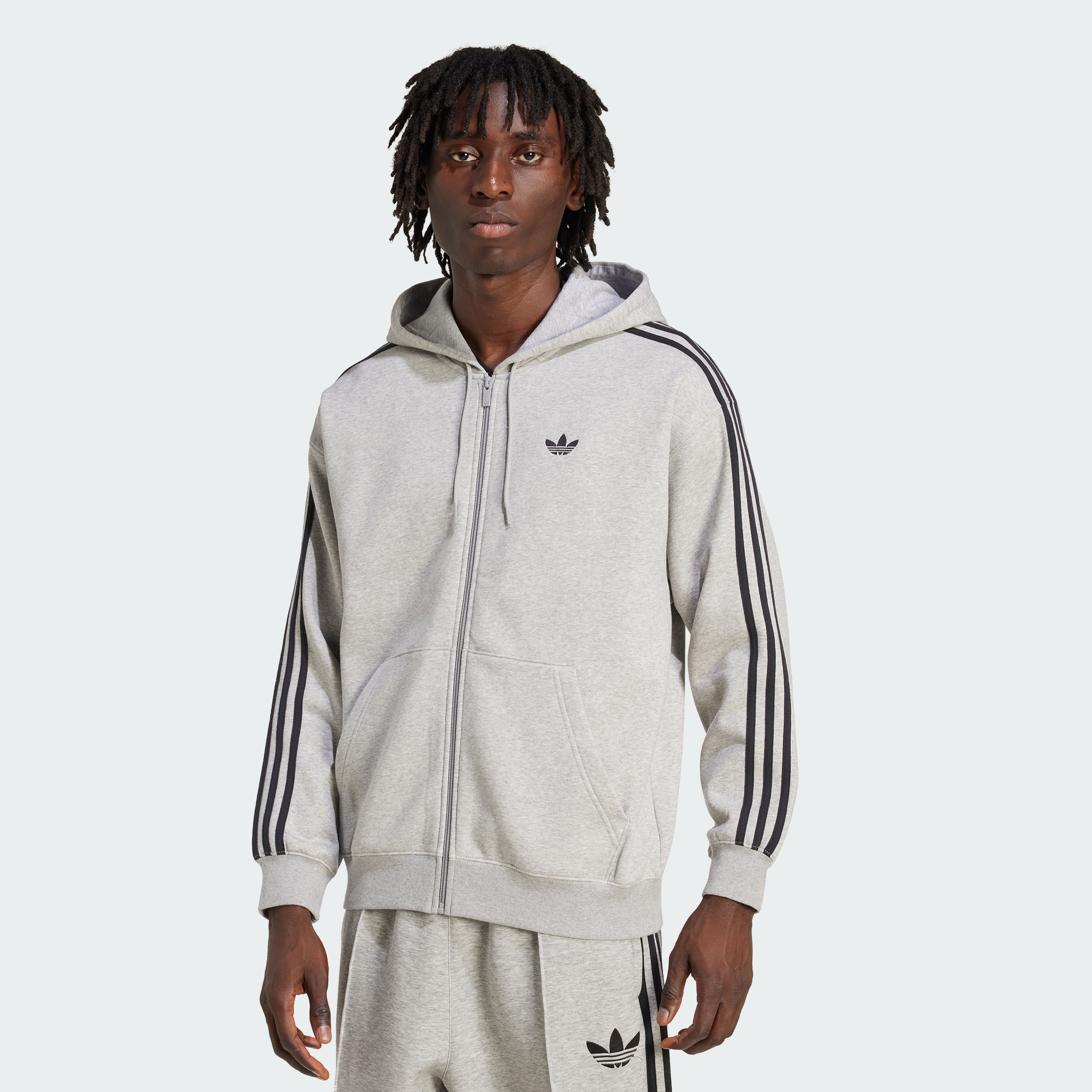 BAGGY FZ HOODIE MGREYH/BLACK