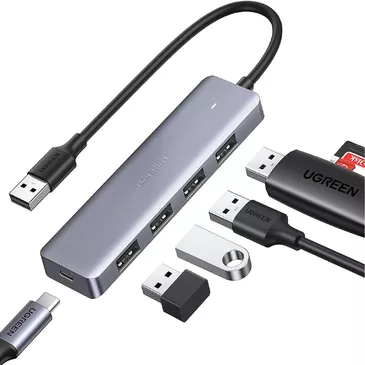 UGREEN 4-Port USB3.0 Hub with Type-C Power Port 50985 ( USB Салаалагч )