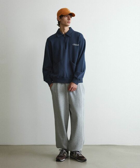 COLLAR HALF ZIP-UP SWEATSHIRT