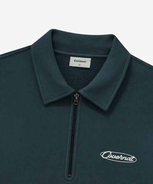 COLLAR HALF ZIP-UP SWEATSHIRT