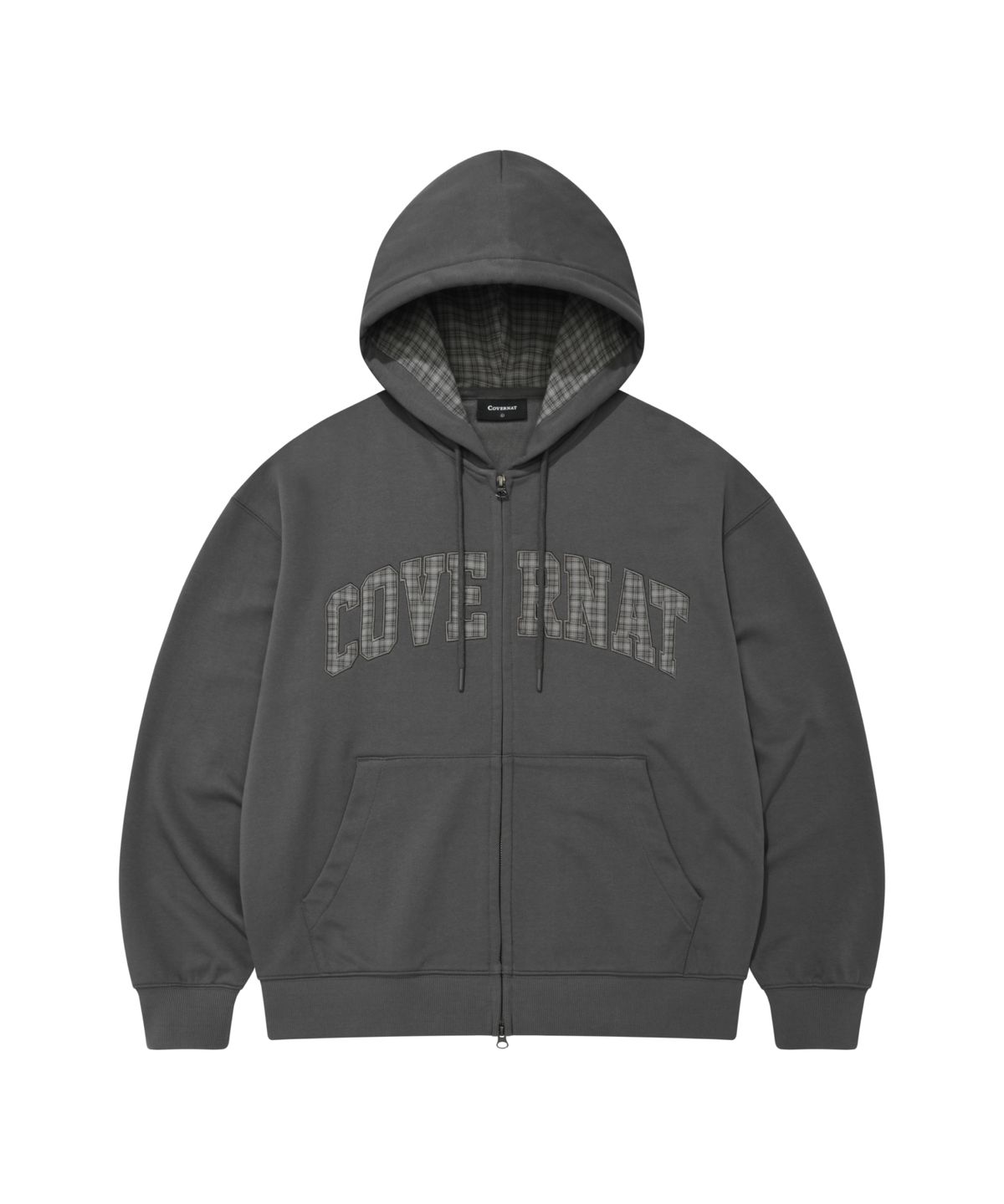 CHECK ARCH LOGO ZIP-UP HOODIE