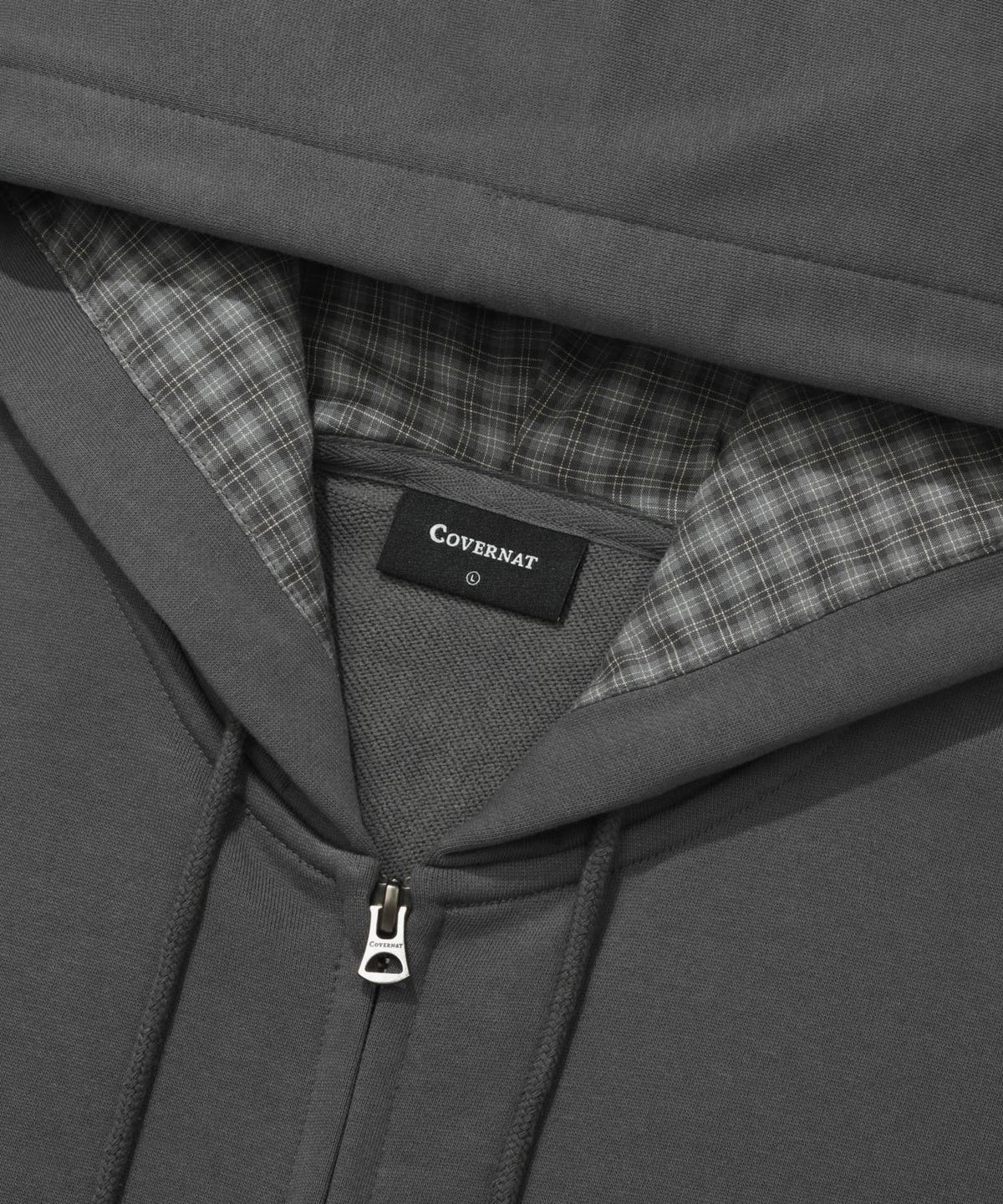 CHECK ARCH LOGO ZIP-UP HOODIE