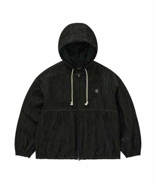 RING-SPUN C-LOGO DENIM HOODED JACKET