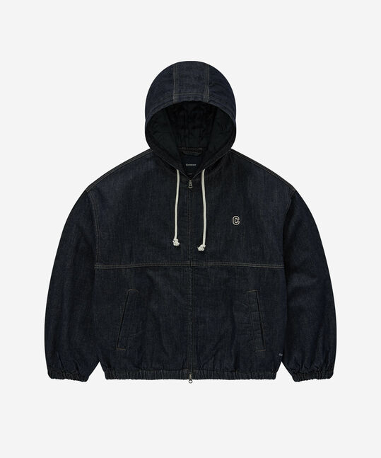 RING-SPUN C-LOGO DENIM HOODED JACKET