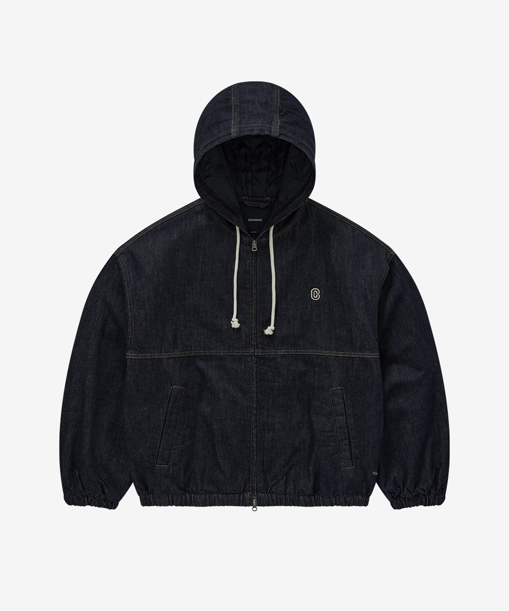 RING-SPUN C-LOGO DENIM HOODED JACKET