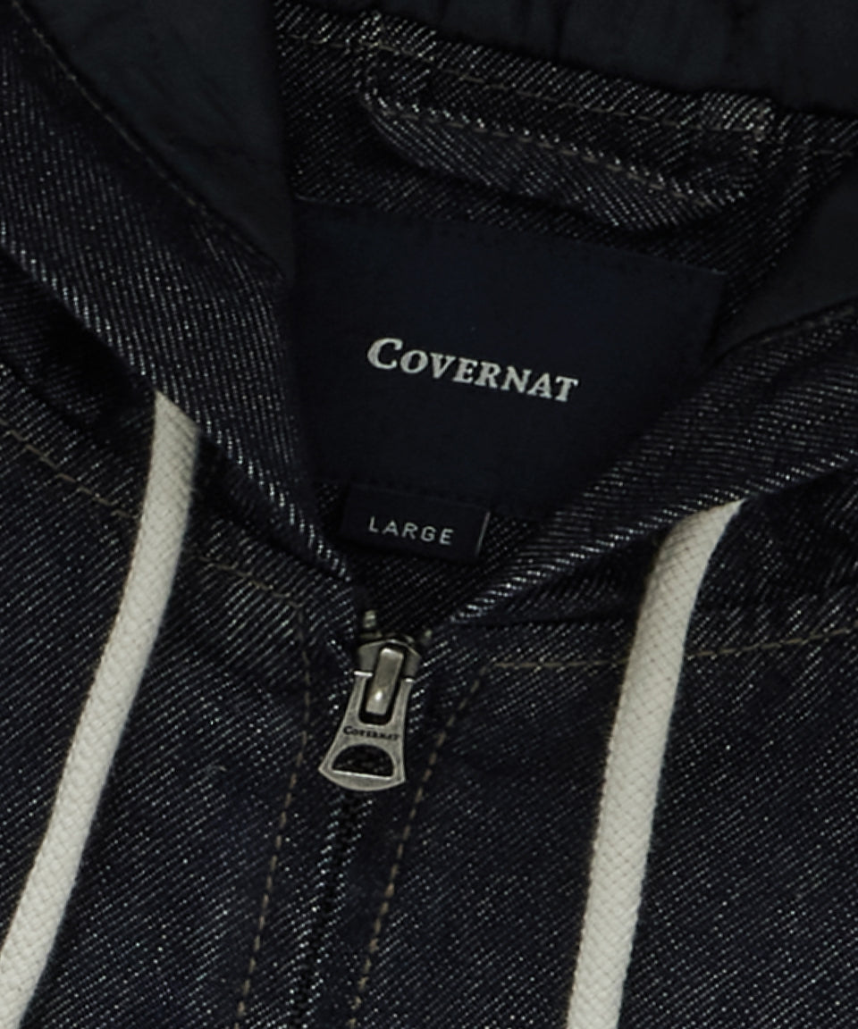 RING-SPUN C-LOGO DENIM HOODED JACKET