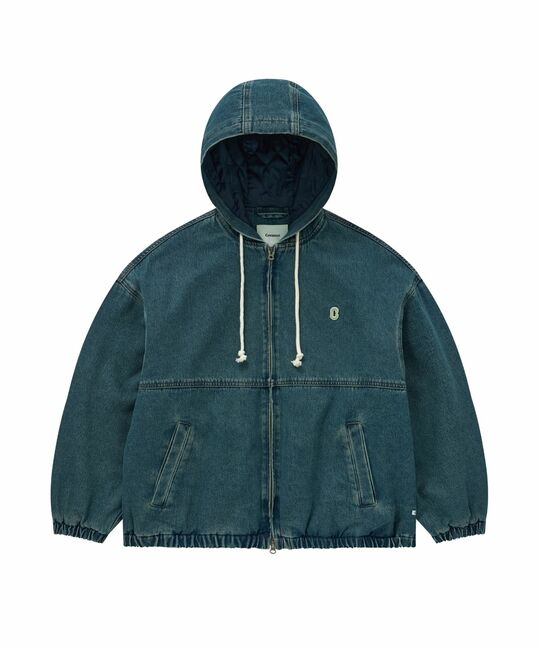 RING-SPUN C-LOGO DENIM HOODED JACKET