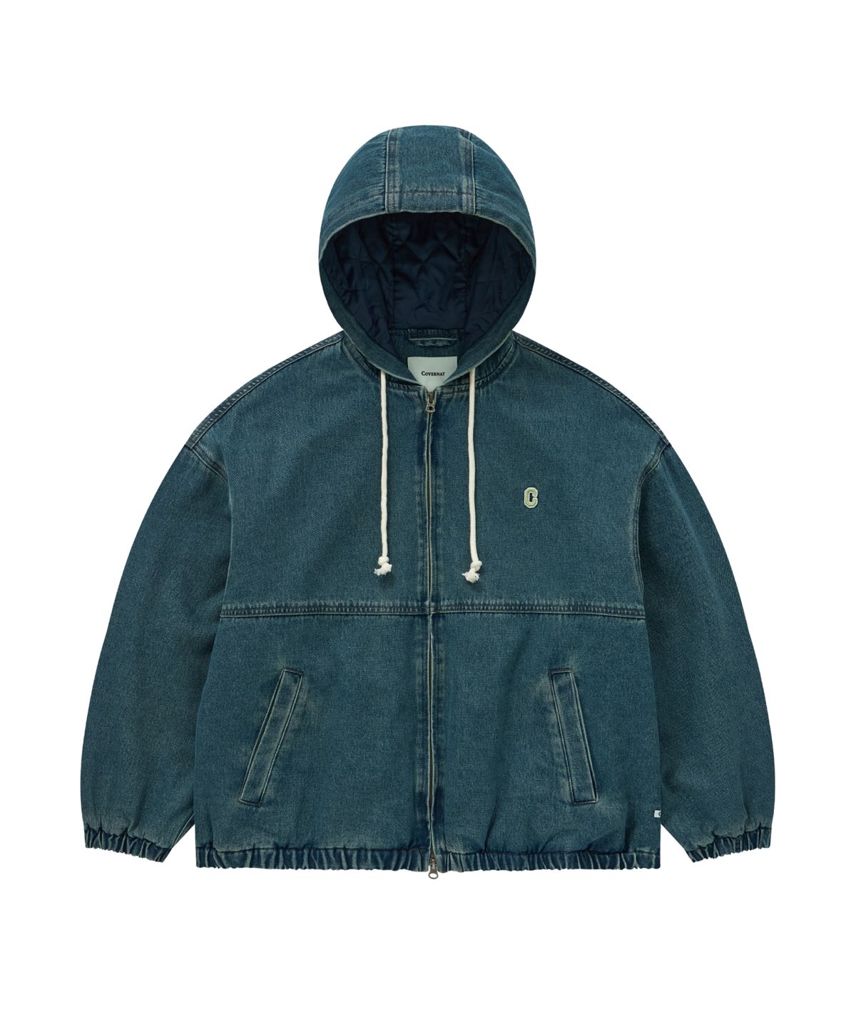 RING-SPUN C-LOGO DENIM HOODED JACKET