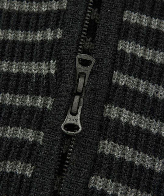 STRIPE KNIT ZIP-UP