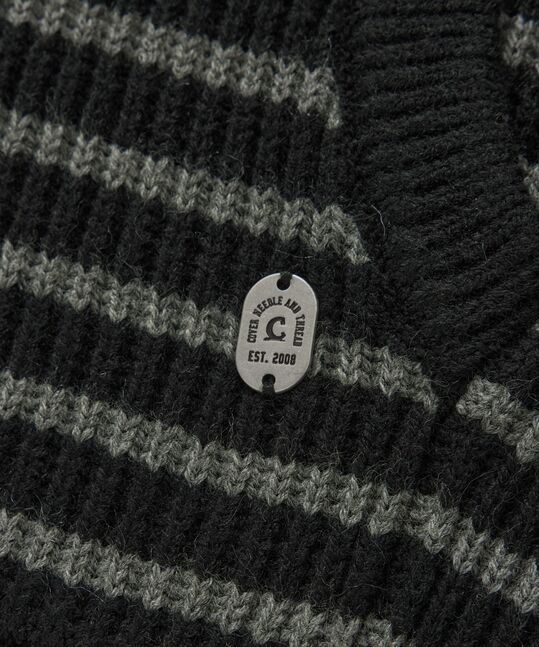 STRIPE KNIT ZIP-UP