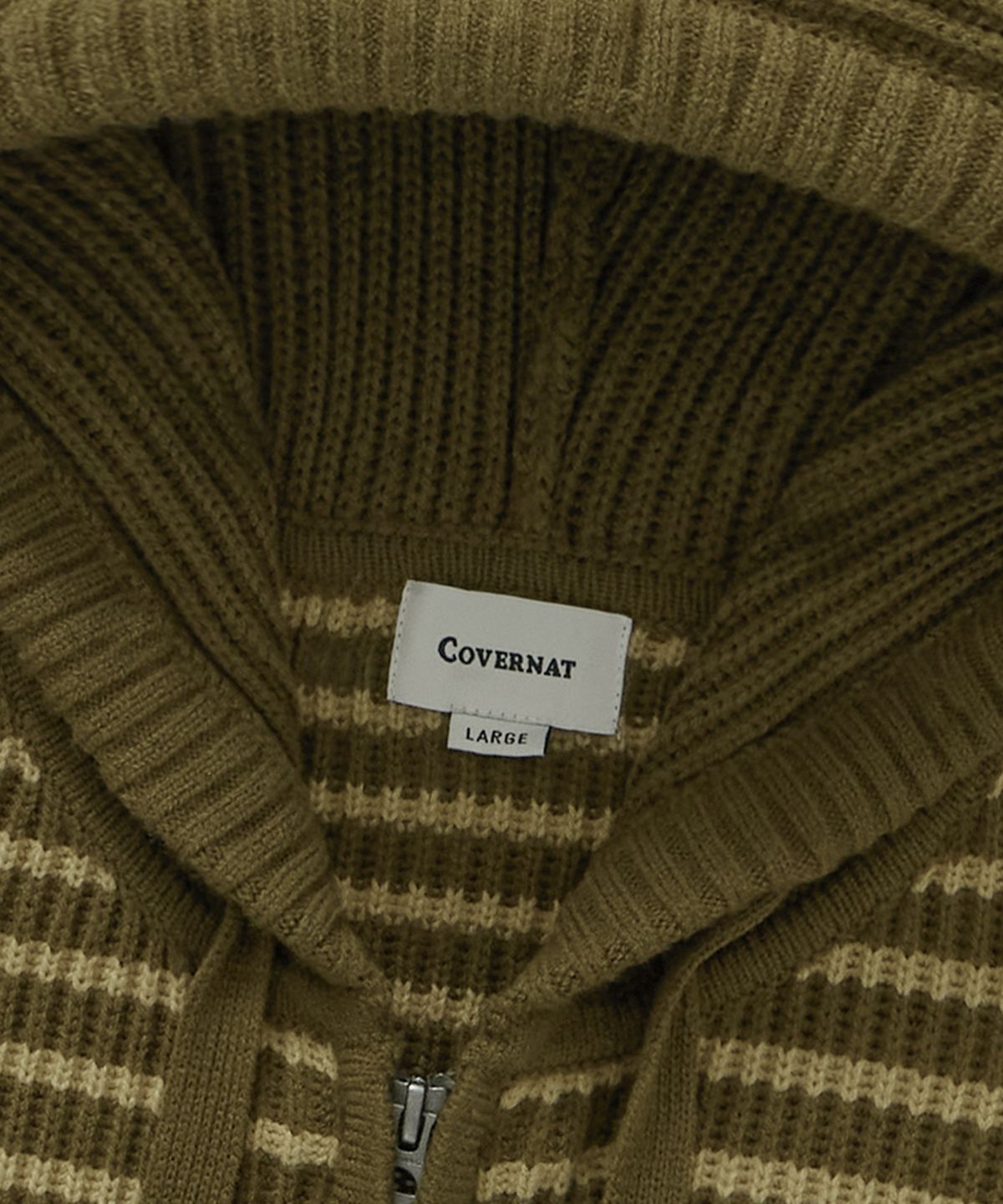 STRIPE KNIT ZIP-UP