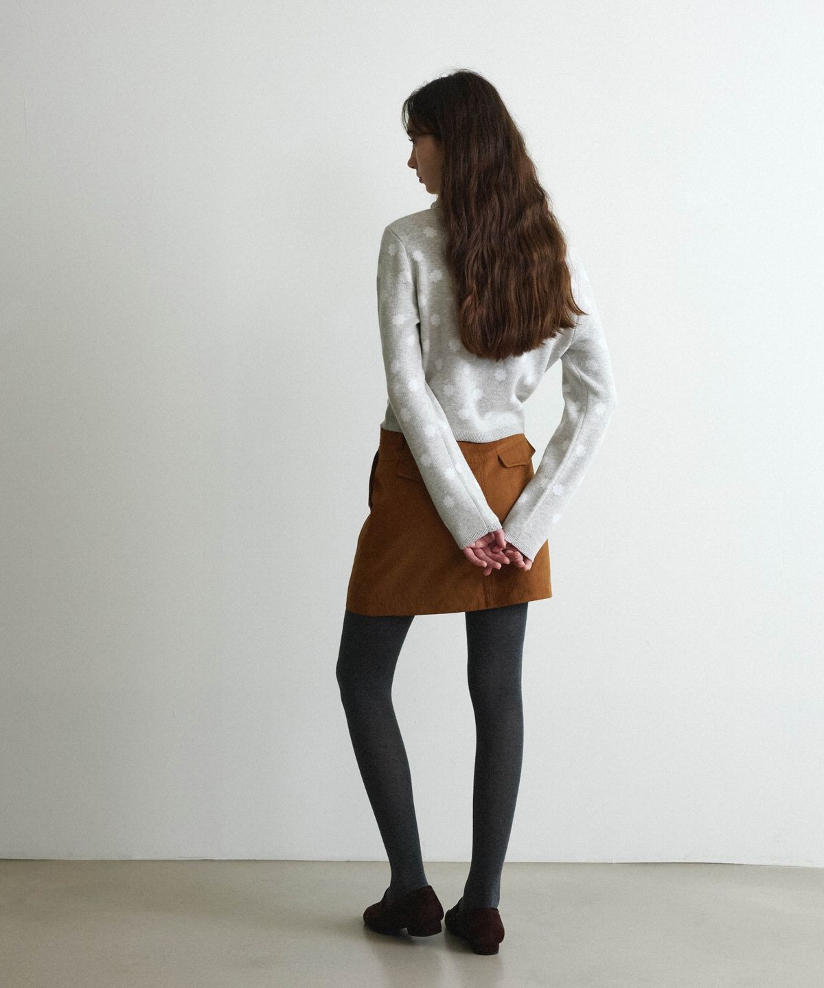 WOMEN DOT SCARF CARDIGAN