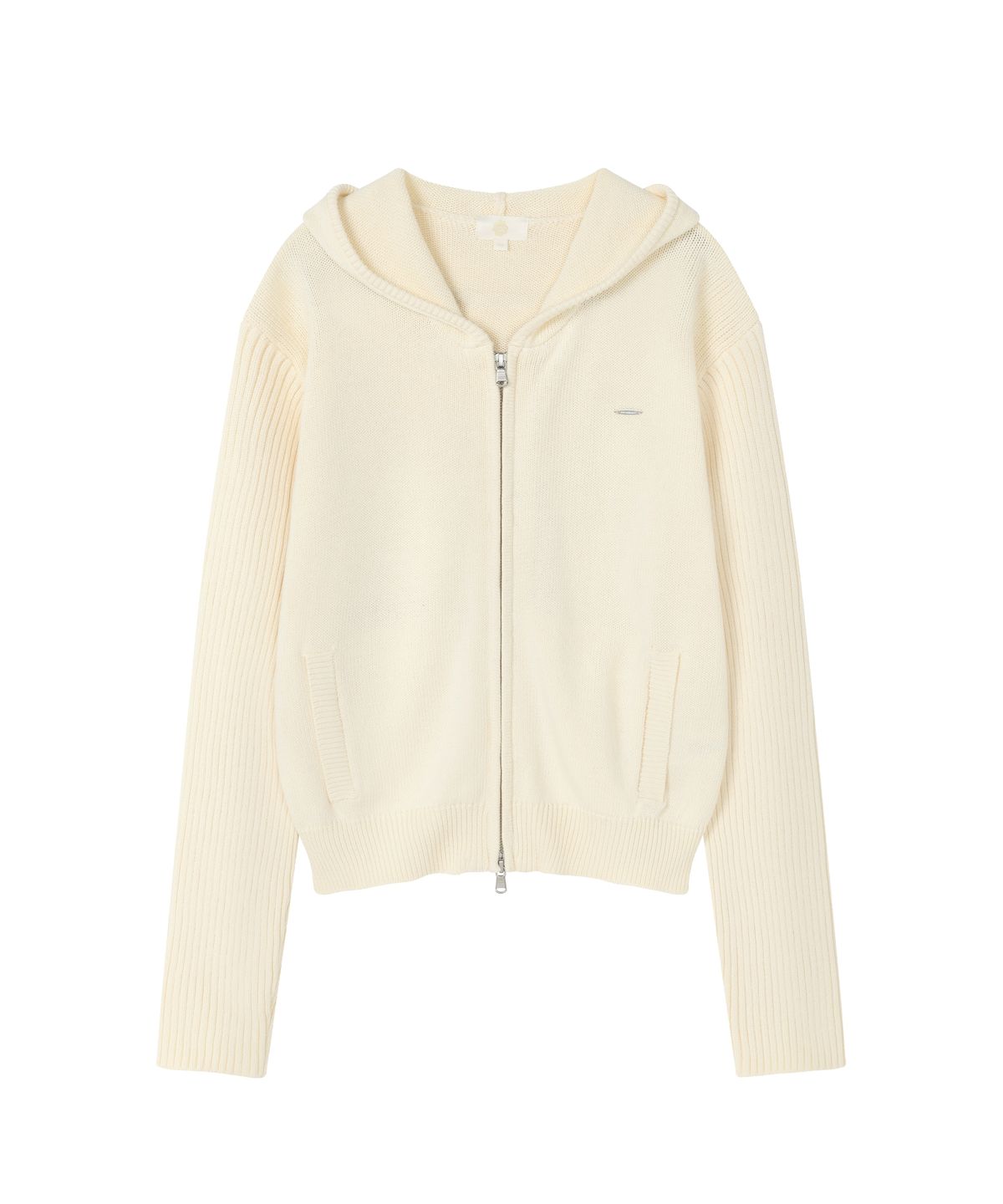 WOMEN KNIT ZIP-UP HOODIE