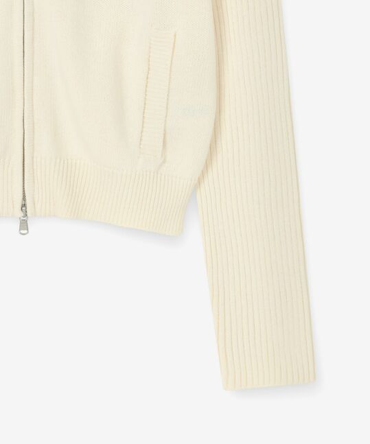WOMEN KNIT ZIP-UP HOODIE
