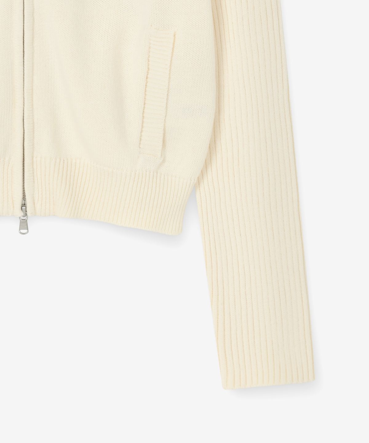WOMEN KNIT ZIP-UP HOODIE