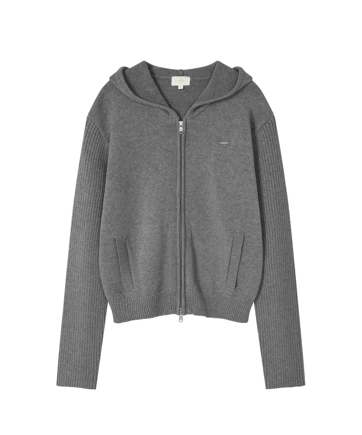 WOMEN KNIT ZIP-UP HOODIE