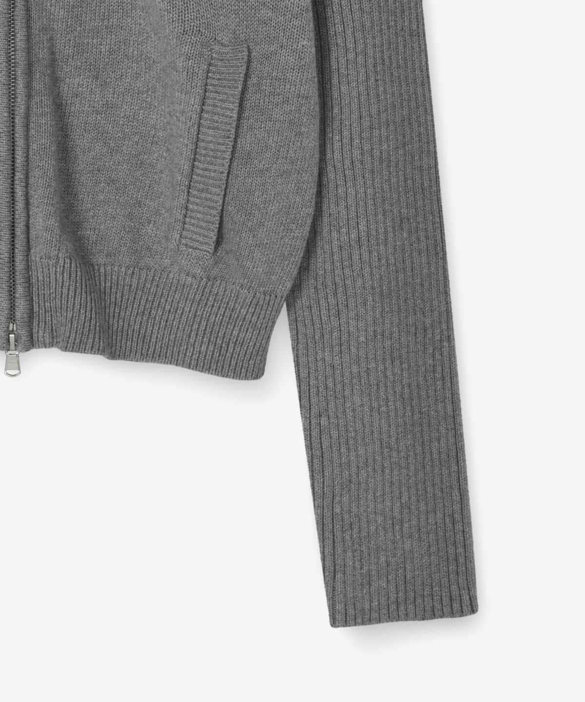 WOMEN KNIT ZIP-UP HOODIE