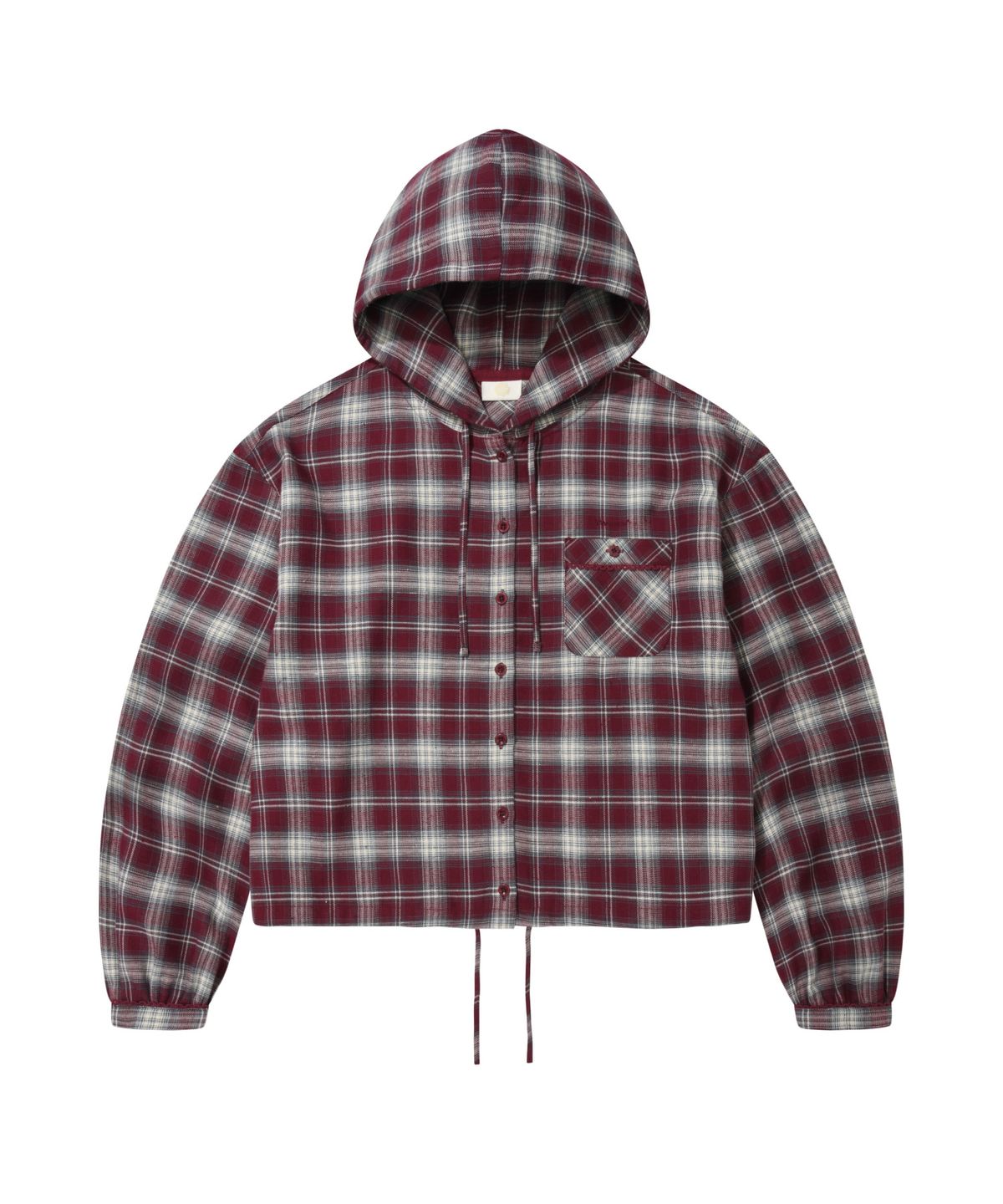 WOMEN HOODED CHECKED SHIRT