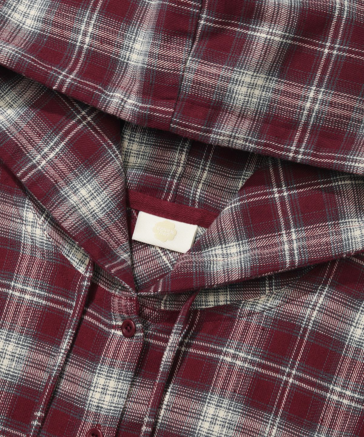 WOMEN HOODED CHECKED SHIRT