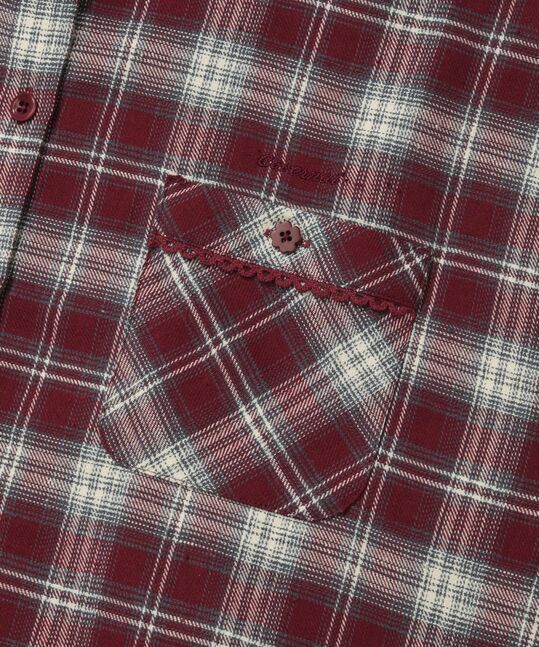 WOMEN HOODED CHECKED SHIRT