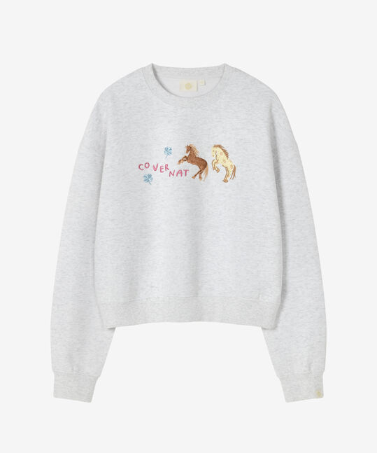 WOMEN TWIN PONY BRUSHED SWEATSHIRT