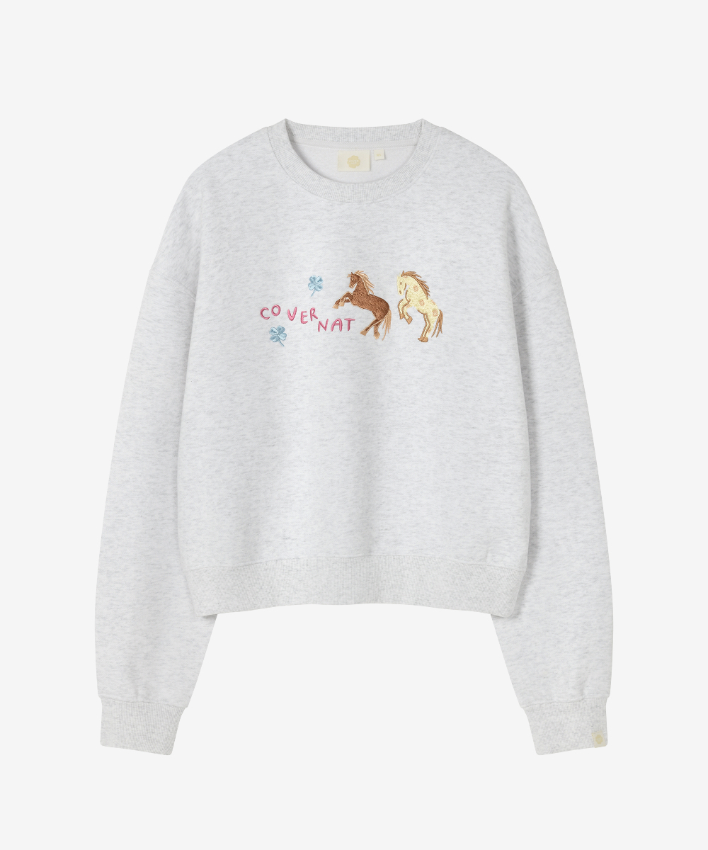 WOMEN TWIN PONY BRUSHED SWEATSHIRT