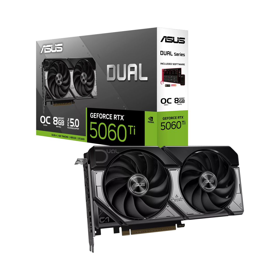 Asus Dual NVIDIA Geforce RTX 5060 Ti OC Edition 8GB GDDR7 Black