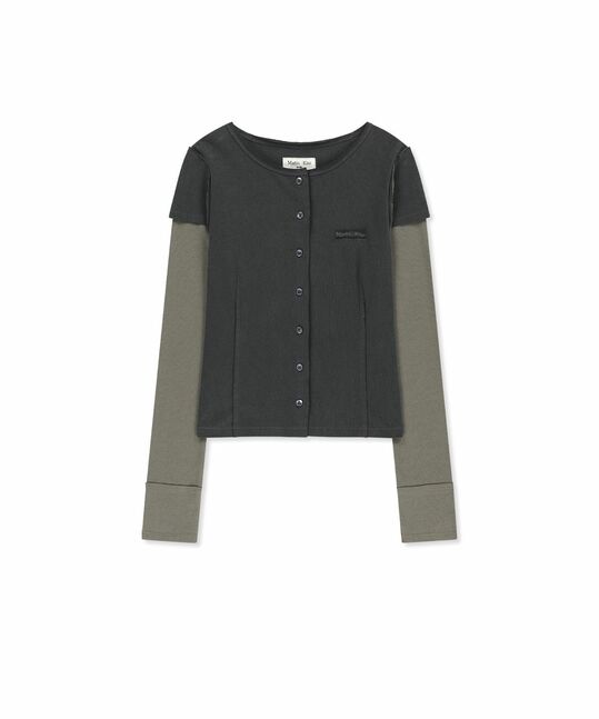 FADED COLOR BLOCK LAYERED BUTTON TOP