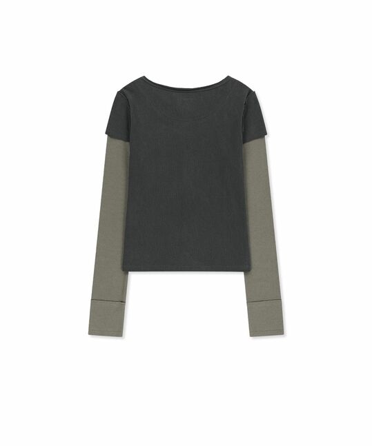 FADED COLOR BLOCK LAYERED BUTTON TOP