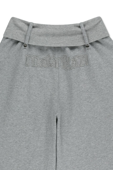 MIXED WAFFLE FOLDOVER WAIST JERSEY PANTS