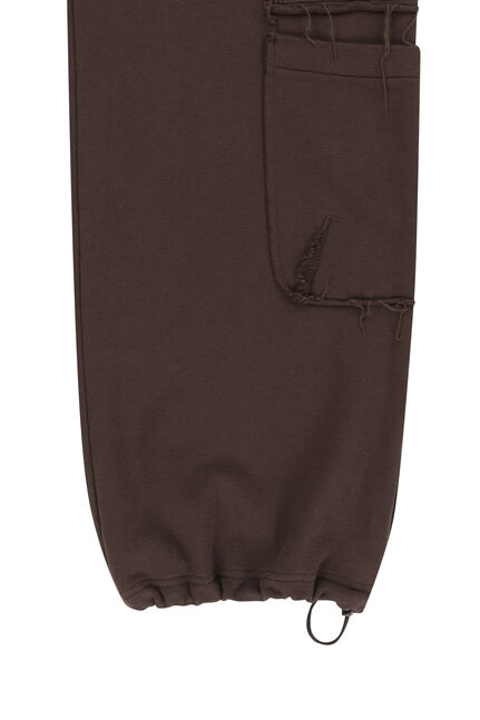 MIXED WAFFLE FOLDOVER WAIST JERSEY PANTS