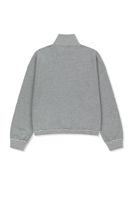 MIXED WAFFLE APPLIQUE LOGO ZIP UP