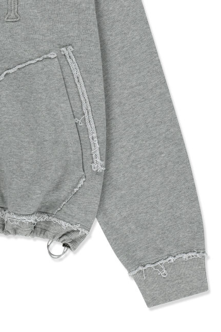 MIXED WAFFLE APPLIQUE LOGO ZIP UP