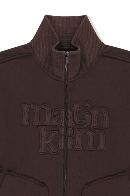 MIXED WAFFLE APPLIQUE LOGO ZIP UP