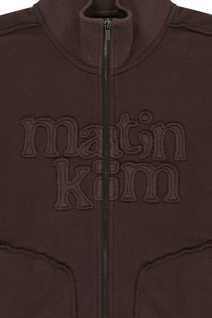 MIXED WAFFLE APPLIQUE LOGO ZIP UP