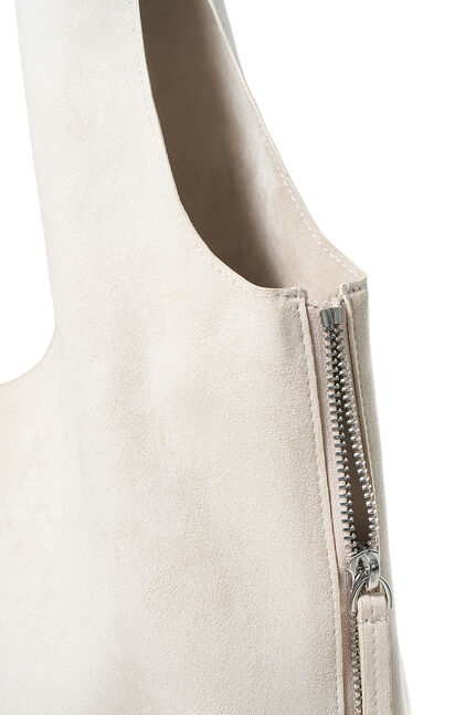 SIDE ZIP SUEDE SHOULDER BAG