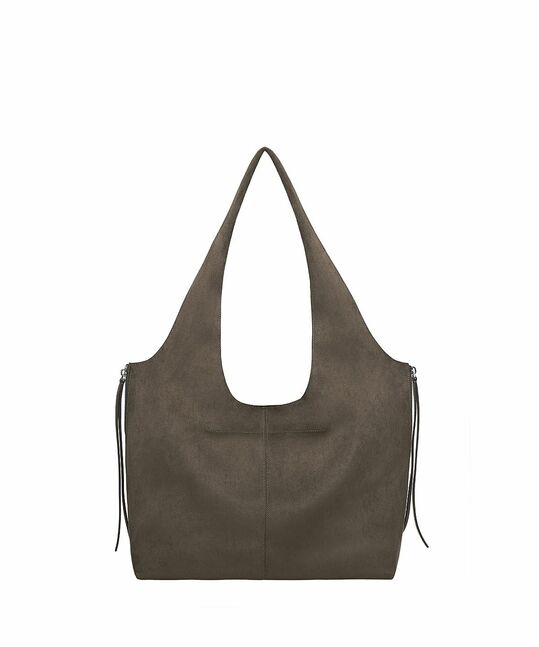 SIDE ZIP SUEDE SHOULDER BAG