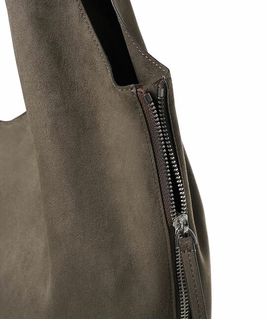 SIDE ZIP SUEDE SHOULDER BAG