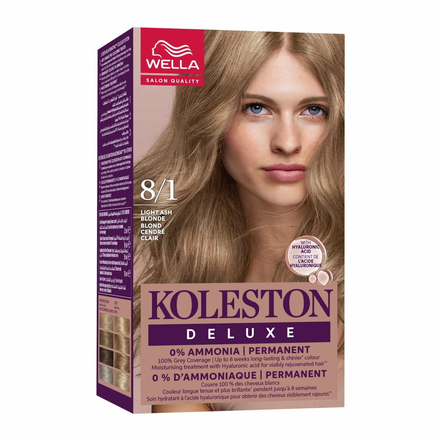 Koleston Deluxe Light Ash Blonde 8/1 Аммиакгүй үсний будаг /Цайвар саарал туяатай шаргал/