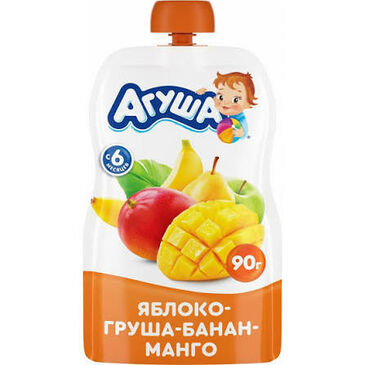 Агуша ПюрФр ЯблГруБанМанг 10x90гр №1