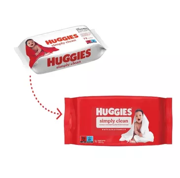 Huggies нойтон салфетка №72 New baby Red