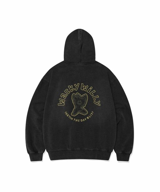 DENIM-LIKE HOOD ZIP-UP