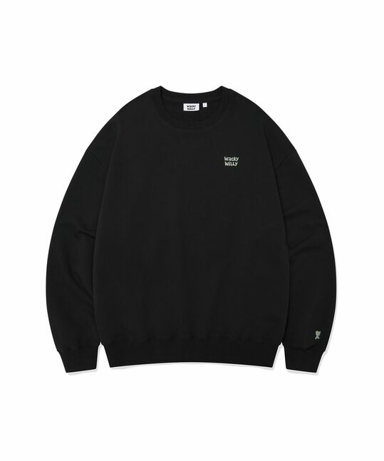 BACK LETTERING CONTRAST RIB SWEATSHIRT